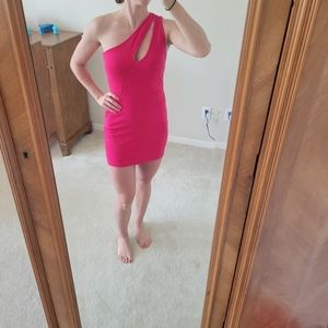 Hot Pink One Shoulder Bodycon